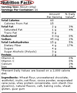 food label nutrition facts